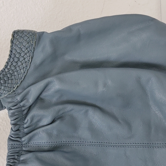 💥FINAL PRICE💥 Allison Scott Blue-Gray Pleated Leather Shoulder Bag - Picture 13 of 16